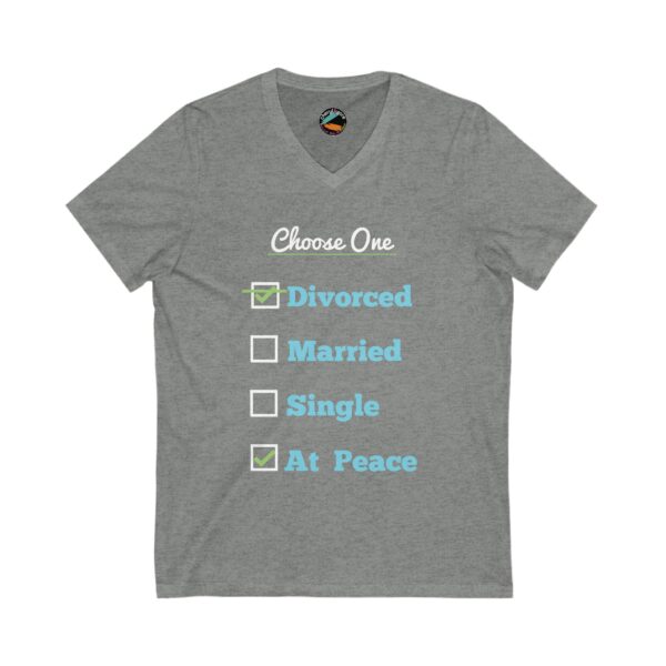 Cheryl H Gore | Divorced | Unisex Jersey Short Sleeve V-Neck Tee | S - 2XL - Image 3