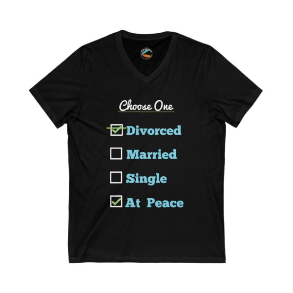 Cheryl H Gore | Divorced | Unisex Jersey Short Sleeve V-Neck Tee | S - 2XL - Image 5