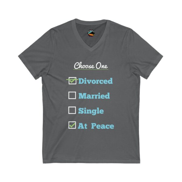 Cheryl H Gore | Divorced | Unisex Jersey Short Sleeve V-Neck Tee | S - 2XL - Image 7