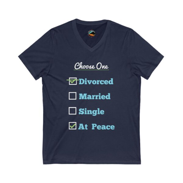 Cheryl H Gore | Divorced | Unisex Jersey Short Sleeve V-Neck Tee | S - 2XL - Image 9