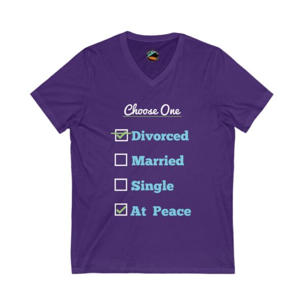 Cheryl H Gore | Divorced | Unisex Jersey Short Sleeve V-Neck Tee | S - 2XL - Image 11