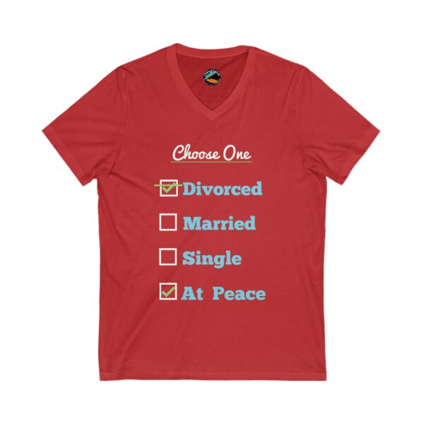 Cheryl H Gore | Divorced | Unisex Jersey Short Sleeve V-Neck Tee | S - 2XL - Image 13