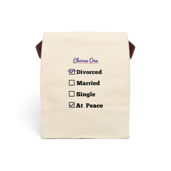 Cheryl H Gore | Divorced | Canvas Lunch Bag With Strap | 12.5" x 8" x 5.5" - Image 2