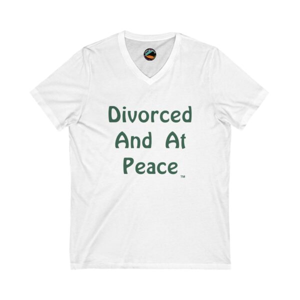 Cheryl H Gore | At Peace | Unisex Jersey Short Sleeve V-Neck Tee | S - 2XL - Image 2