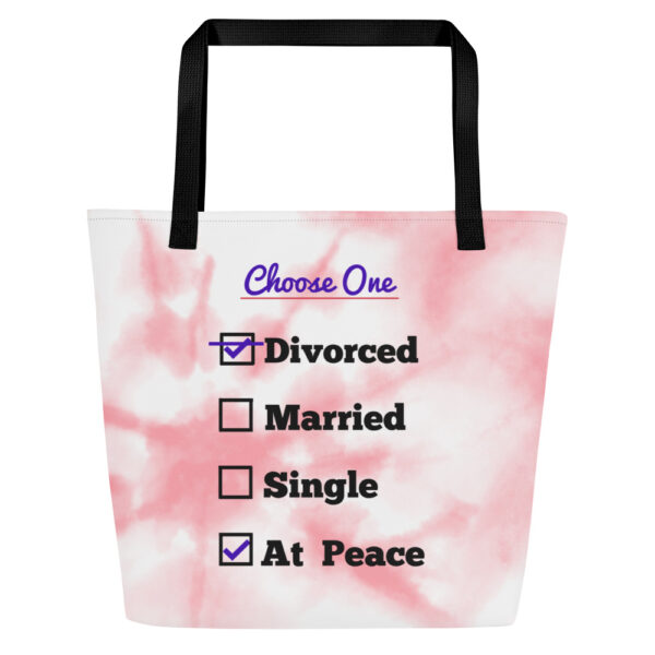 Cheryl H Gore | Divorced | Large Tote Bag With Pocket | 16" x 20" - Image 2