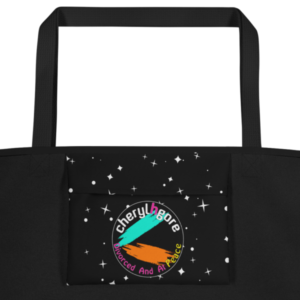 Cheryl H Gore | Create Joy | Large Tote Bag With Pocket 16" x 20" - Image 3