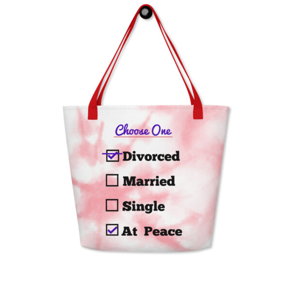 Cheryl H Gore | Divorced | Large Tote Bag With Pocket | 16" x 20" - Image 3