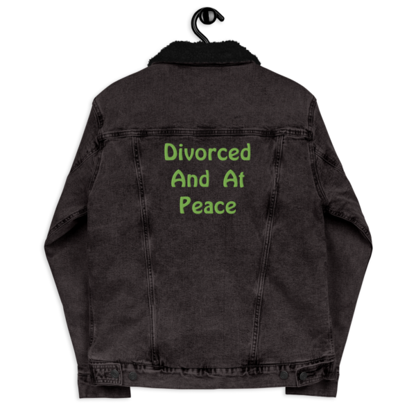 Cheryl H Gore | At Peace | Embroidered | Sherpa | Unisex Black Denim Jacket | XS -3XL - Image 2