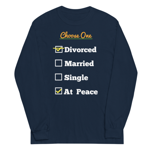 Cheryl H Gore | Divorced | Pre-Shrunk | Men’s Long Sleeve Shirt | S - 4XL - Image 3