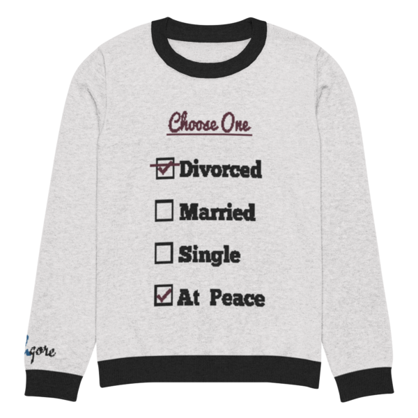 Cheryl H Gore | Divorced | Knitted Crew Neck Sweater | Unisex Sizing | 3XS - 3XL - Image 3