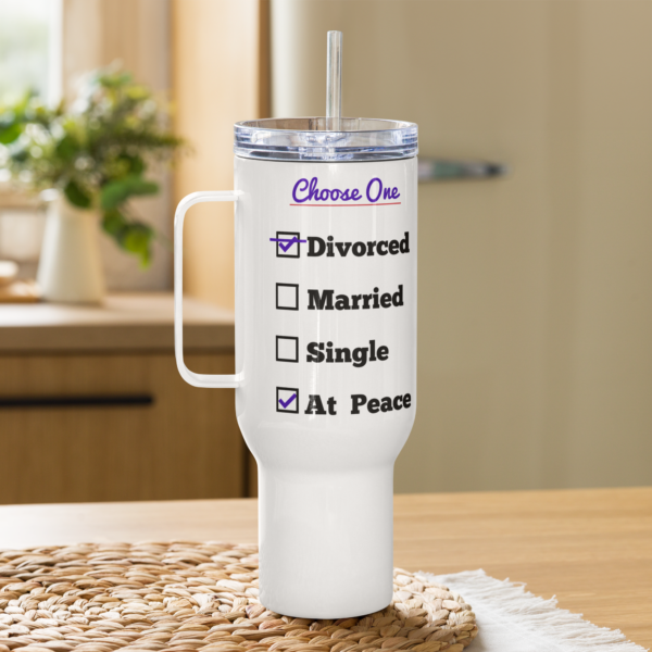 Cheryl H Gore | Divorced | Stainless Steel | Travel Mug With Handle | 25oz - 40oz - Image 3