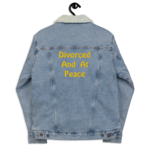 Cheryl H Gore  | At Peace | Embroidered | Sherpa | Unisex Blue Denim Jacket | XS - 3XL