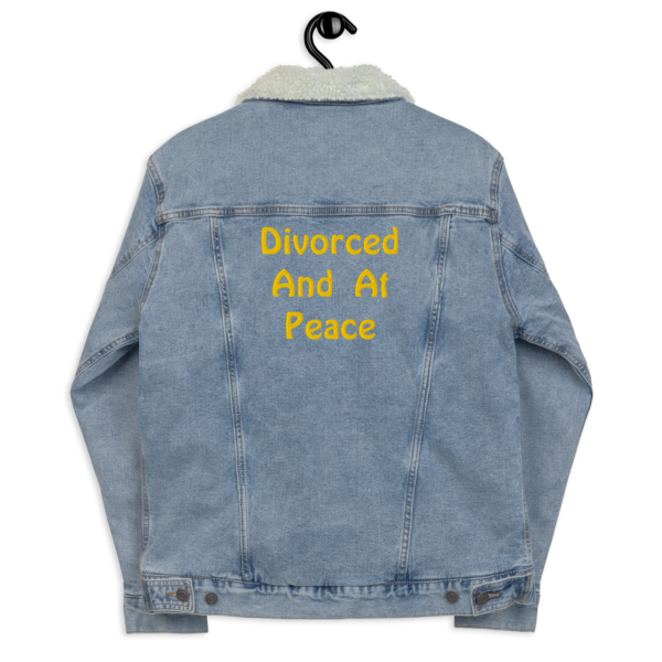 Cheryl H Gore  | At Peace | Embroidered | Sherpa | Unisex Blue Denim Jacket | XS - 3XL