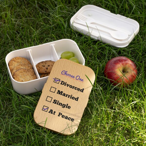 Cheryl H Gore | Divorced | Wood Tray | Bento Lunch Box | 7.7" x 4.7" x 2.4" - Image 5