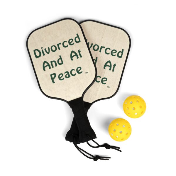 Cheryl H Gore | At Peace | Pickleball Kit | 2 Wooden Paddles 2 Plastic Balls | 7.5" x 15.5"