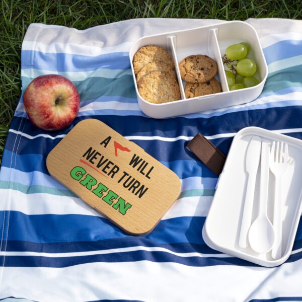 Cheryl H Gore | A Red Flag | Wood Tray | Bento Lunch Box | 7.7" x 4.7" x 2.4" - Image 5