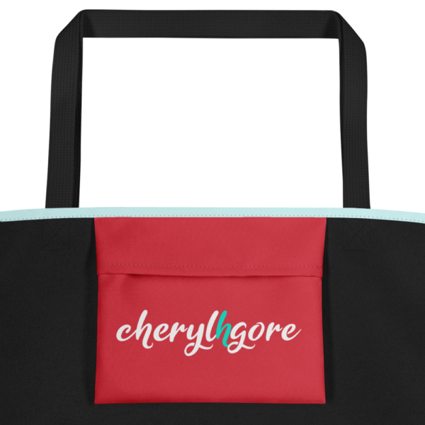 Cheryl H Gore | A Red Flag | Large Tote Bag With Pocket | 16" x 20" - Image 2