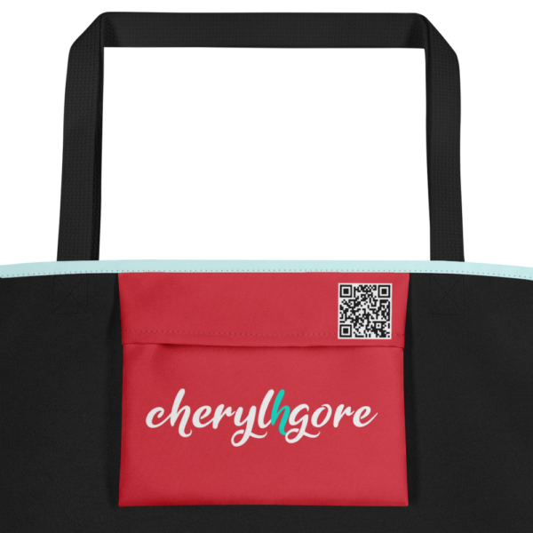 Cheryl H Gore | A Red Flag | Large Tote Bag With Pocket | 16" x 20" - Image 7