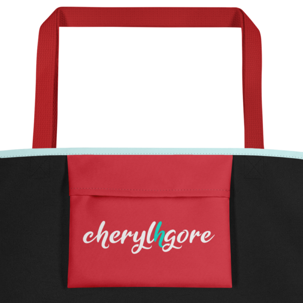 Cheryl H Gore | A Red Flag | Large Tote Bag With Pocket | 16" x 20" - Image 4