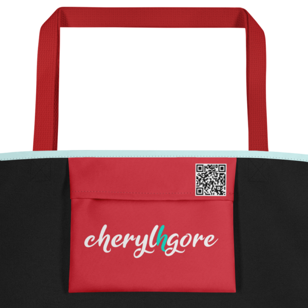 Cheryl H Gore | A Red Flag | Large Tote Bag With Pocket | 16" x 20" - Image 10