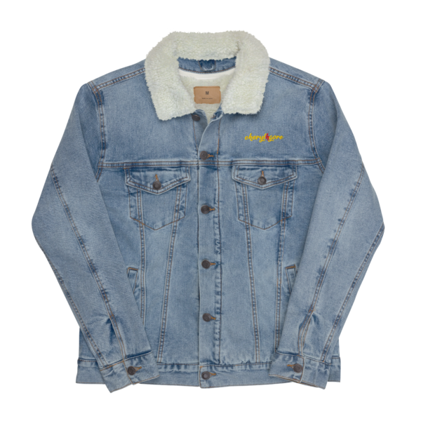 Cheryl H Gore | A Red Flag | Embroidered | Sherpa | Unisex | Black Or Blue Denim Jacket | XS - 3XL - Image 5